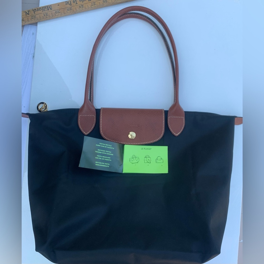 Longchamp Black and Brown Tote Bag